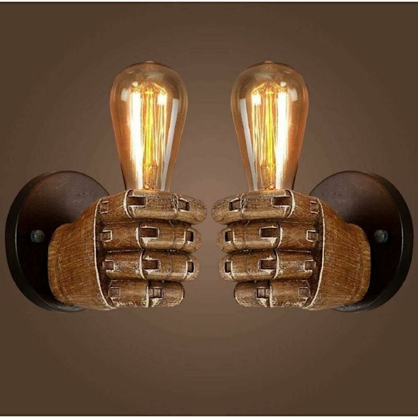 Vintage Industriell Inomhus Bondgård Vägglampa, Konstnärlig Dekoration Näve Form Design Retro Kreativitet Vägglampa för Sovrum Vardagsrum Hall