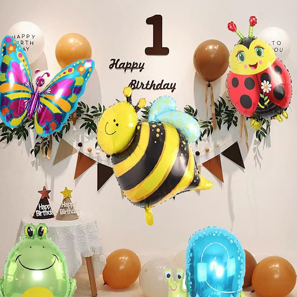 Återanvändbara Ballonger, Grodballonger Dekorationer Djurtema Festtillbehör för Födelsedag Baby Shower Jul, 5 ST Uppblåsbara med Självförsegling