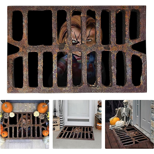 3D Illusion Halloween Clown Dörrmatta, Absorberar Smuts &amp; Vattentät För Inomhus Utomhusbruk, Stilfull Högtidsdekoration