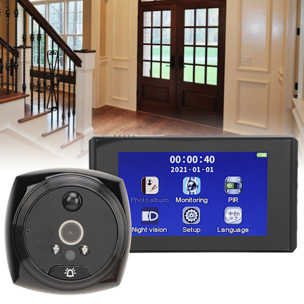 Video Doorbell 4.5in HD Intelligent Electronic Camera Door Viewer with Motion Detection