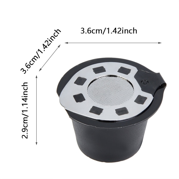 5 st/set Plast & Rostfritt Stål Återanvändbara Påfyllningsbara Kaffe Kapslar Pod Filter Koppar Sil