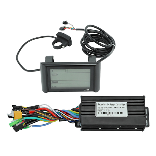 Motorstyringssett med LCD-skjerm 3 moduser Sinusformet børsteløs kontroller for elektrisk sykkel 24V 36V 48V