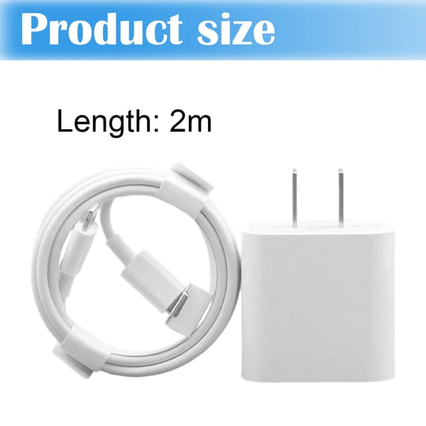 2-pack snabbladdare för iPhone 11/12/13/14 med 2 m kabel
