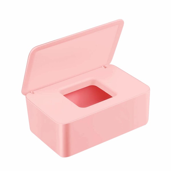 Wet wipes box, pink, made of plastic for home and office