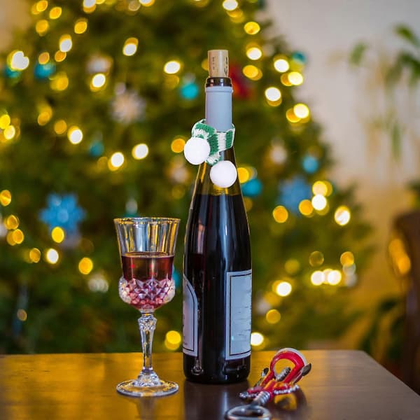 Miniatyrhalsdukar för juldekoration av vinflaskor, 24 st