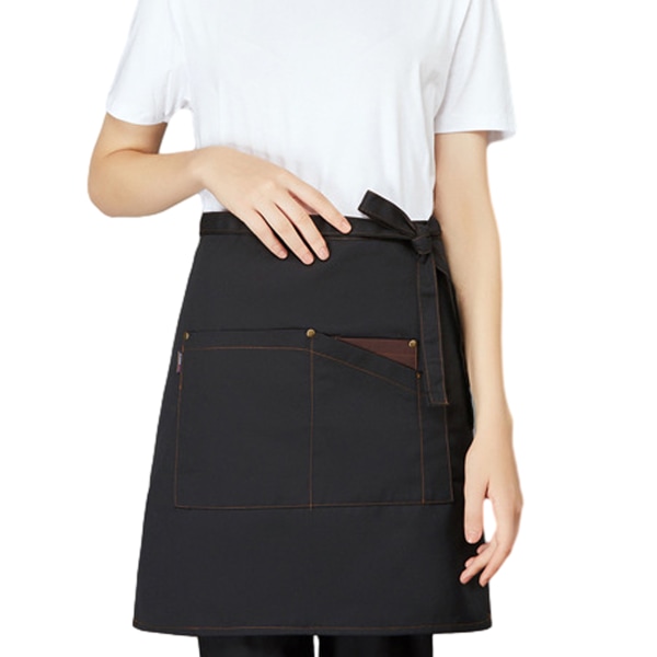 Serverforklæde med lommer Taljeforklæde til Work Cafe Uniform, Til