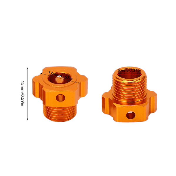 4PCS RC Hex Koppling Aluminiumlegering Orange Hög Hållfasthet RC Hex Kombiner för ZD Racing 1/7 MX 07