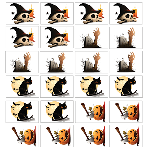 Halloween Dekorativa Dekaler, Väderbeständiga och Blekningsresistenta Självhäftande Baksidor för Långvarig Dekoration, Perfekt för Inom- och Utomhusbruk, 24 st