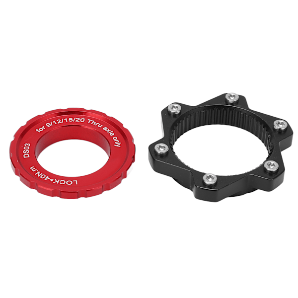 MEIJUN Centerlock til 6 Bolt Fitting Adapter Lockring Aluminiumlegering Akselnavadapter til Thru Axle HubRød