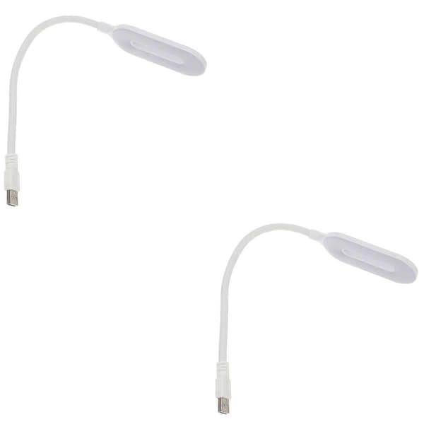 USB svanehals leselampe fleksibelt nattbordslys 2-pakning