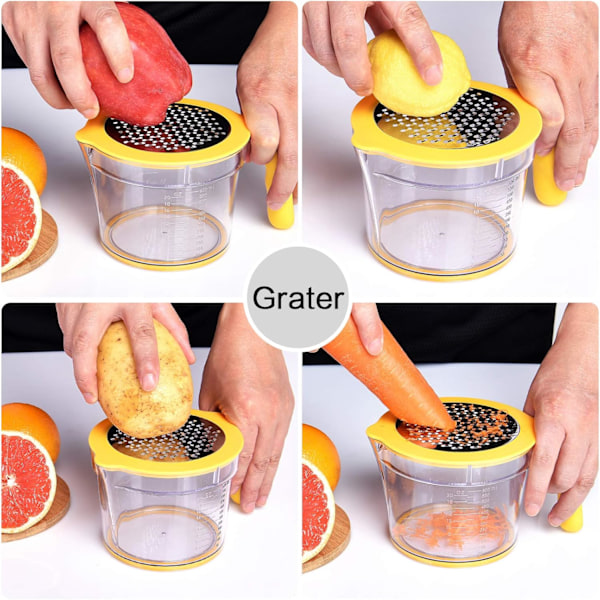 Citruspress, Manuell Handpress med Inbyggd Mätkopp, 590ml, Livsmedelsgodkänd ABS, Säker & Hållbar, Halkfri Bas, Idealisk för Citron och Apelsin