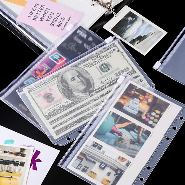 A6 Binder Lommer 15 Pakke Gennemsigtig PVC 6-Huls Binder Lommer