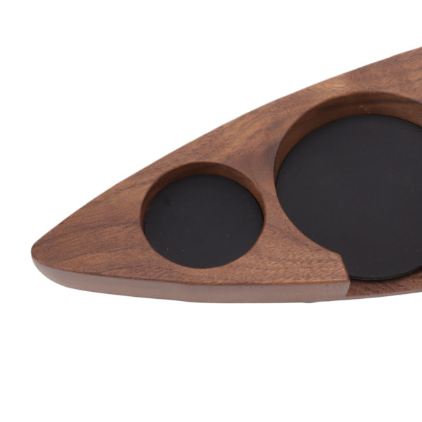 Bådformet kaffestamperholder Valnøddetræ Kaffefordelerholder Station til Cafe Western Restaurant Bar Familie Køkken 53mm