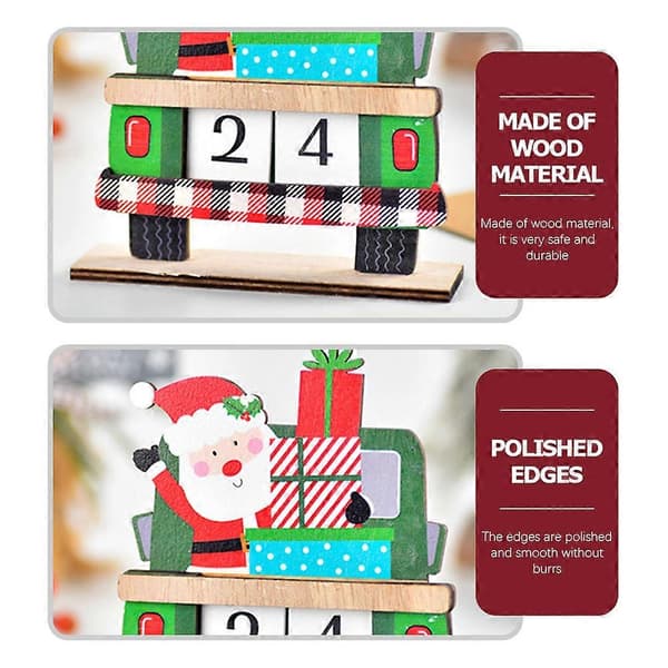Julnedräkningskalender i trä, adventskalender som present, 2-pack