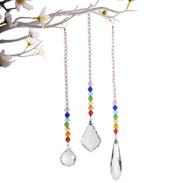 Regnbue krystallprisme ball chakra farger strand design