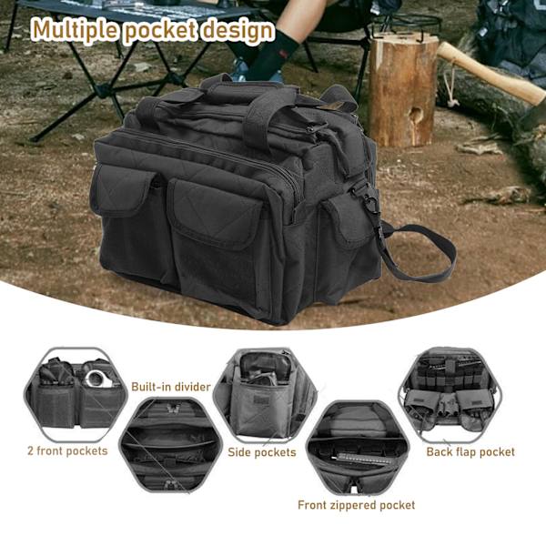Militær Duffel Bag Jakt Duffel Bag Oxford Stor Utendørs Skulder Bag Håndveske For Camping Fotturer Ryggsekk Reise Svart