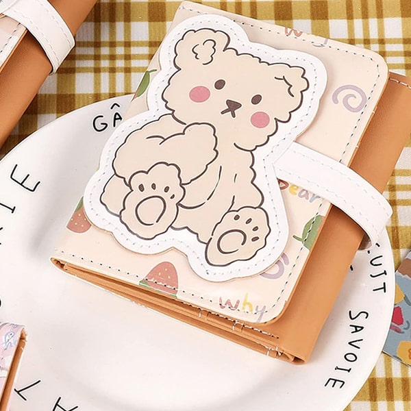 Kawaii Nalle Plånbok Söt Cartoon Korthållare Flickor Myntväska