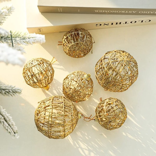 Eleganta paljettprydnader, handgjorda av skum-PVC, perfekta för julgransdekorationer, glitterdesign, blank guldhänganordning säkerställer stabilitet,