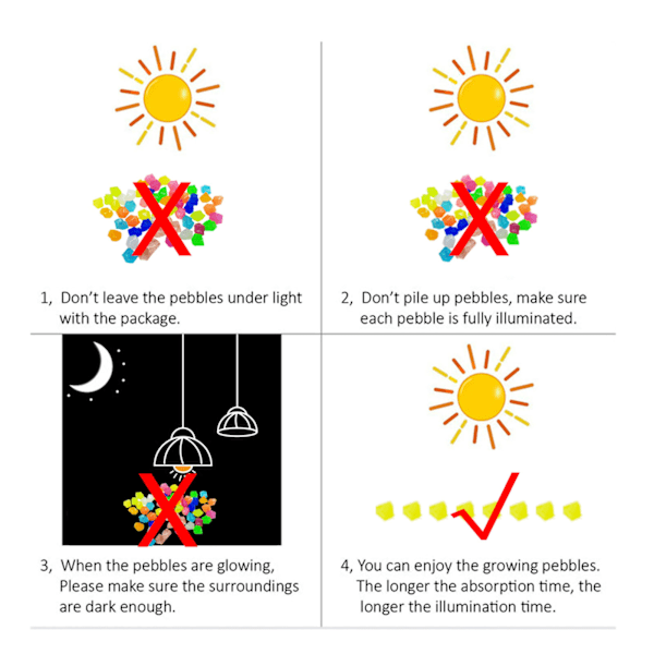 Utendørs lysende steiner fargerike fluorescerende lysende småstein for mørk hage gårdsplass gangvei hagestier 200 / pose hvit