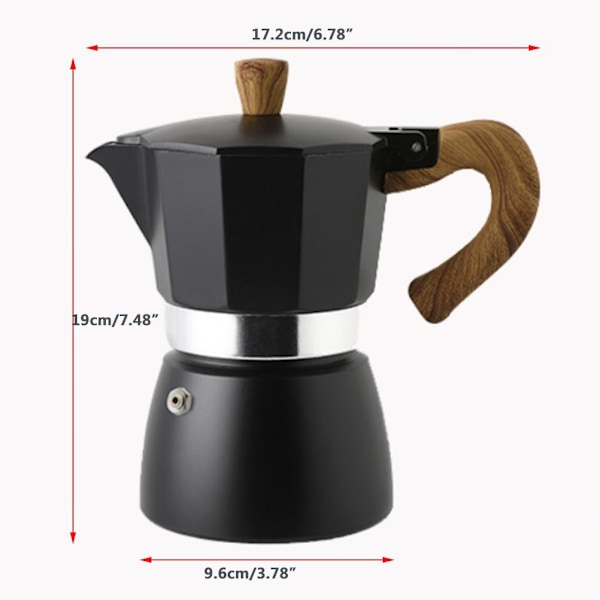 150ML/300ML Kannettava alumiininen italialainen espressokahvinkeitin Moka-keitin Kotitalous Mocha Kylmäuuttoastia Cappuccinon ja Latten valmistukseen