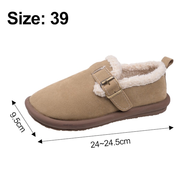Dames Plys Sko Efterår og Vinter Mode Blød Bund Slip-On Fleeceforet Varme Bomuldsfyldte Sko Plus Størrelse Boken Sko
