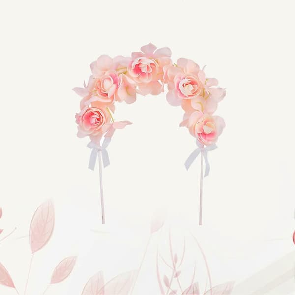 Rosa bryllupsbue blomsterkakedekorasjon for kake, 1 stk