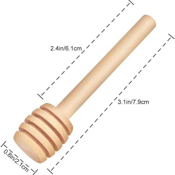 Honningskje i tre for honningkrukke, omrøringspinne for drypp