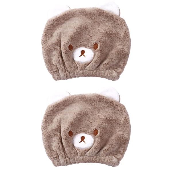 Hårtørrende håndklæder Cute Bear Caps Hårhat ​​Hurtigttørrende bad