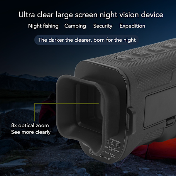 LG64 håndholdt oppladbar monokulær teleskop stort skjerm HD fotografering digitalt nattsyn monokulær infrarød nattsyn enhet for dag natt