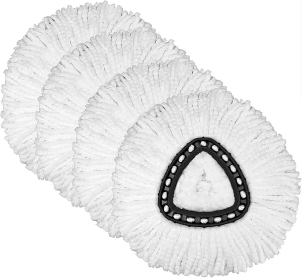 4-pakning mopphoder kompatible med Spin Mop, mikrofiber