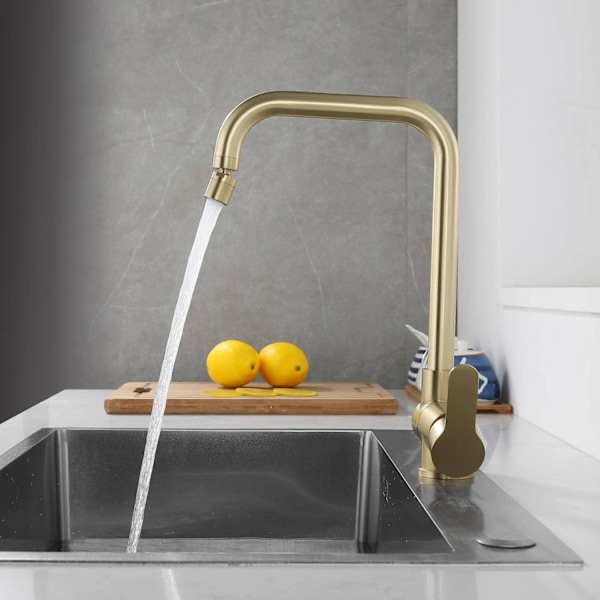 Modern Köksblandare med Trevägsfunktion, Utrymmesbesparande Design, Funktionell Spak för Enkel Användning, Fyrkantig Design för Modern Elegans