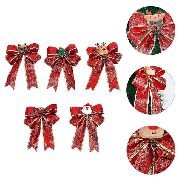 Julkransdekoration rosett julrosett för dekoration 10 st röda rosetter