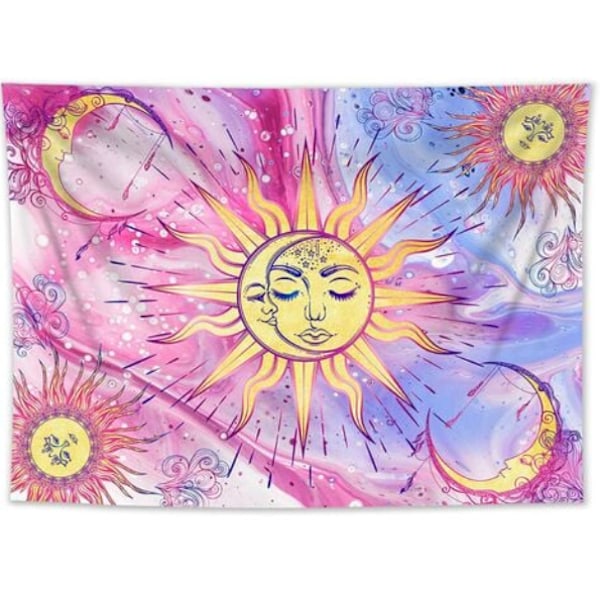 Polyester Boho Väggdekor, Mystisk Måne Och Sol Tapeter, Helt Ny Högkvalitativ, Lättviktig Mjuk Vid Beröring Hudvänlig Väggbonad För Hemmet