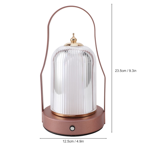 Bordslampa Portabel USB-laddning 3600mAh Touchkontroll Steglös Dimbar 3 Färgtemperaturer Trådlös Lykta för Camping Sovrum Fest