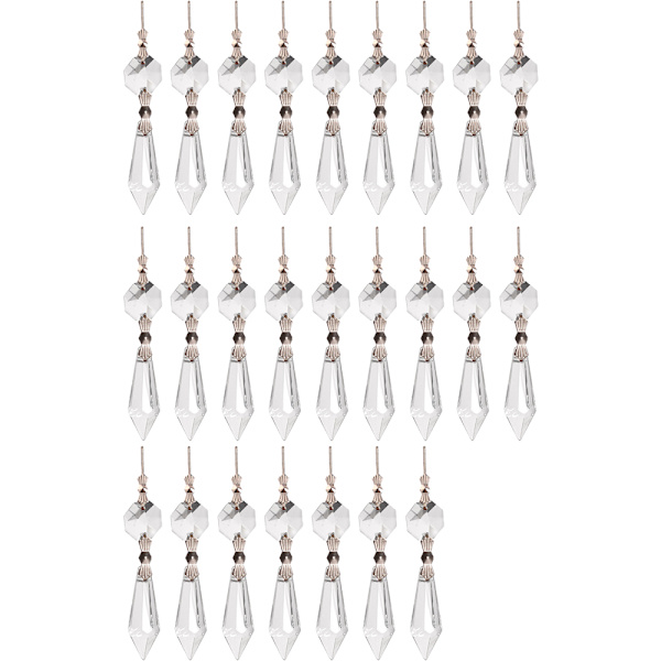 Lysekrone Icicle Krystal U-Drop Prismer til Bryllup, 37mm