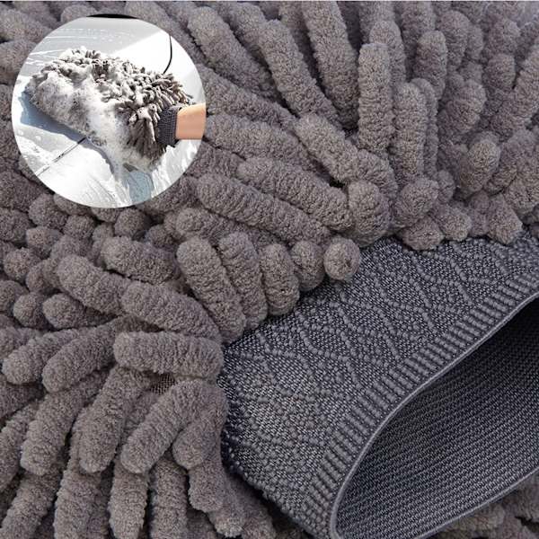 Mångsidig Mikrofiber Biltvättshandske, Högdensitets Caterpillar-trådar, Bekväm Elastisk Manschett, Dubbelsidig för Förbättrad Rengöring, Lämplig för Alla