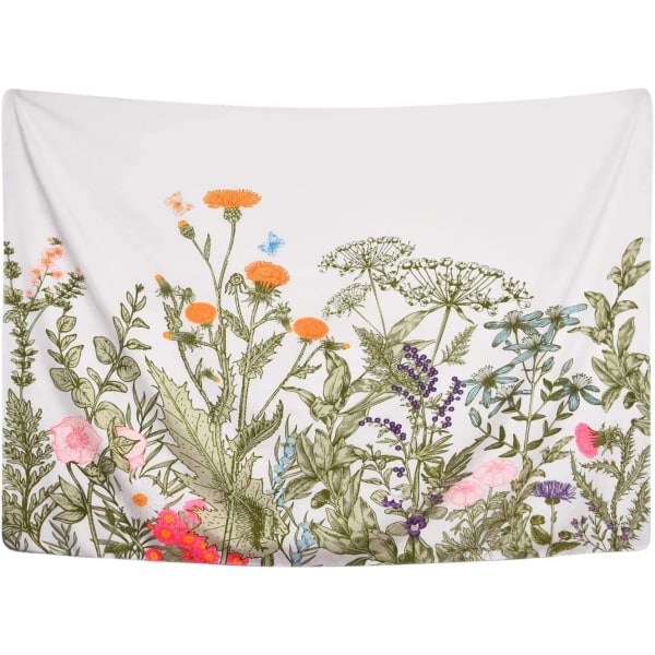 Värikäs kukkakasvit Tapestry Vintage Yrtit Tapestry Wild