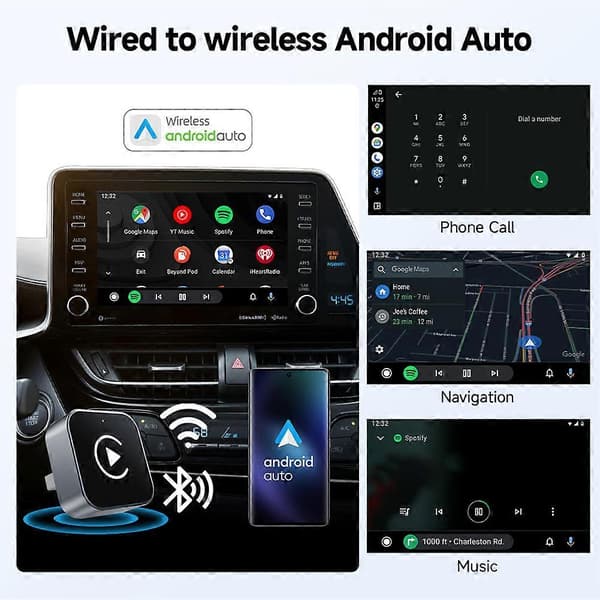 Langaton CarPlay-sovitin Mini Smart Box USB-dongle Plug & Play lämmönpoistoaukoilla Black