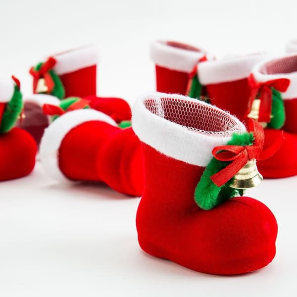 Festlige Mini Julestrømper til Jul, Perfekte til Vinterindretning og Gave Julestrømpe Hjemme (10 STK)