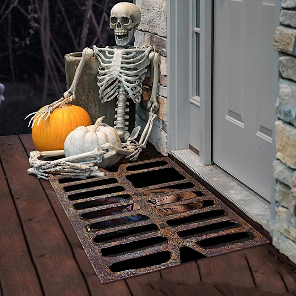 3D Illusion Halloween Clown Dörrmatta, Absorberar Smuts &amp; Vattentät För Inomhus Utomhusbruk, Stilfull Högtidsdekoration