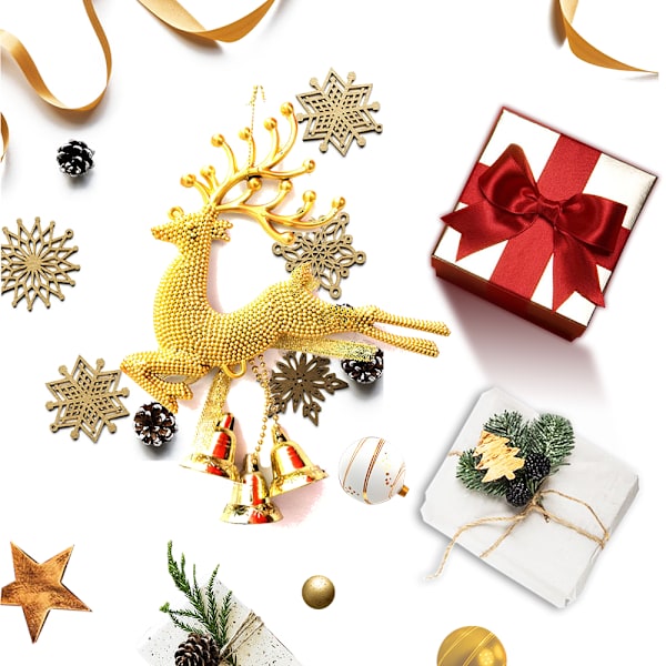 Juldekorationer Glitter Älg Jingle Bells, Julgransklockor För En Magisk Högtidssäsong På Din Gran Krans Ytterdörr Spiselkrans