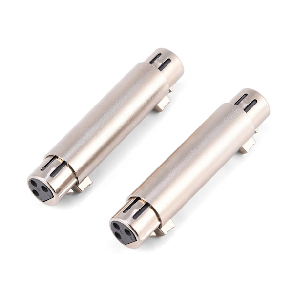 2 st 3-stifts XLR hona till hona ljudmikrofonadapterkontakt