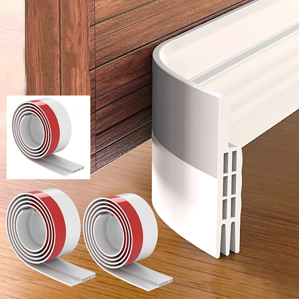 Dörrspringsfyllare, Universell Ytkompatibilitet Dörrdragskydd, Energibesparande Tätningslist för Snabb Installation, Brun, 2-pack