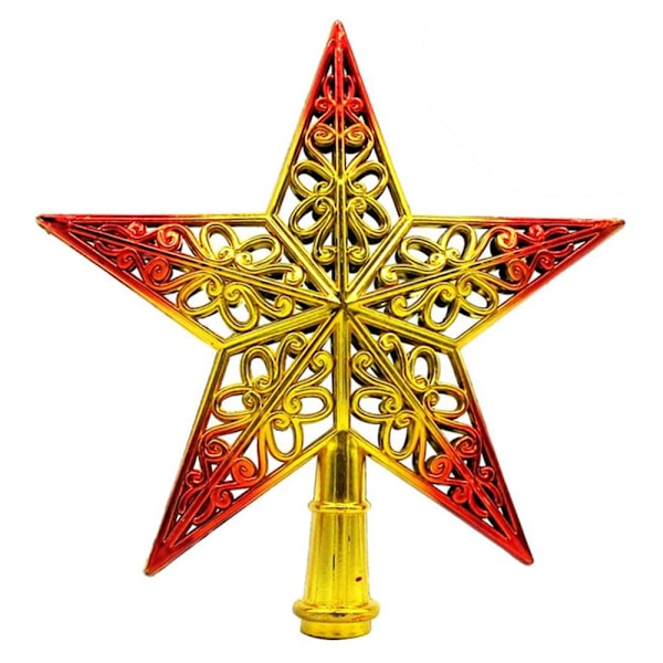 Julstjärna Juldekoration, Chic Design Urholkad Julstjärna Ornament Gyllene Färg, Julgransstjärna för Hemhelg