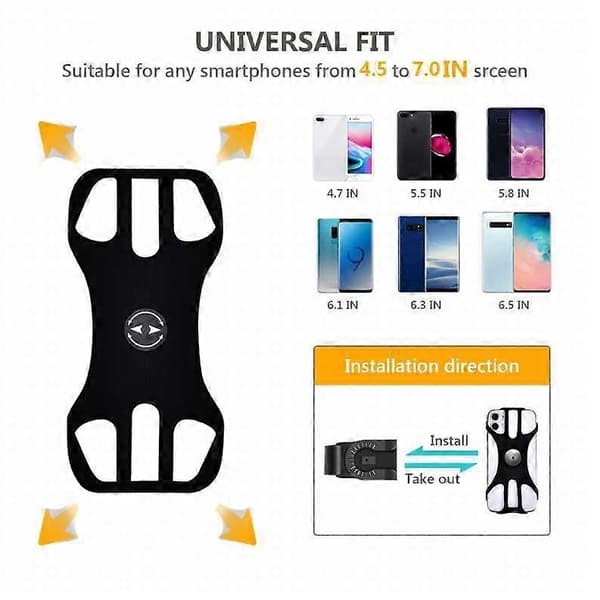 Avtakbar telefonholder med fire klør, svart