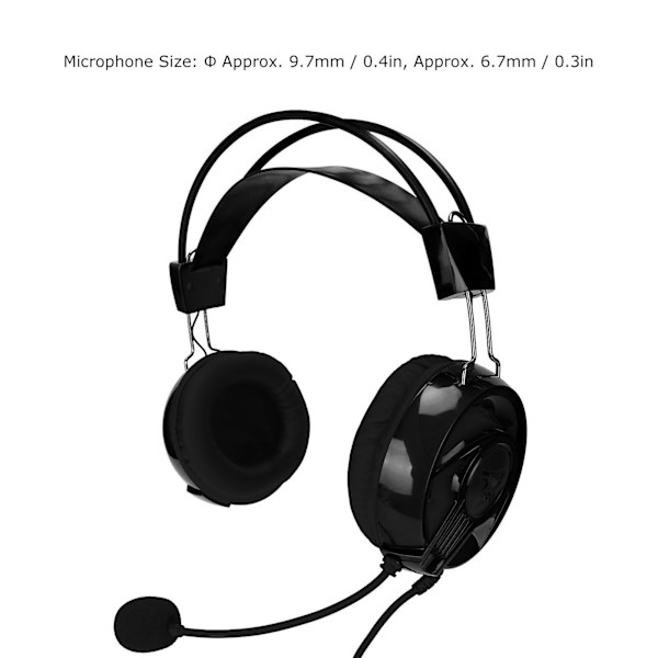 Peliheadset, langallinen, mukava, monitoiminen, monivärinen RGB-kuuloke, jossa kaikille suunnille suunnattu mikrofoni, musta