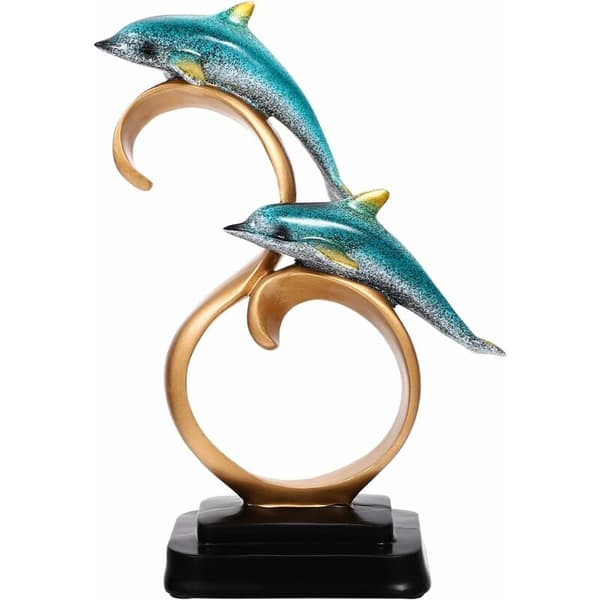 Generisk delfinfigur statue dekorasjon harpiks delfinstatue S