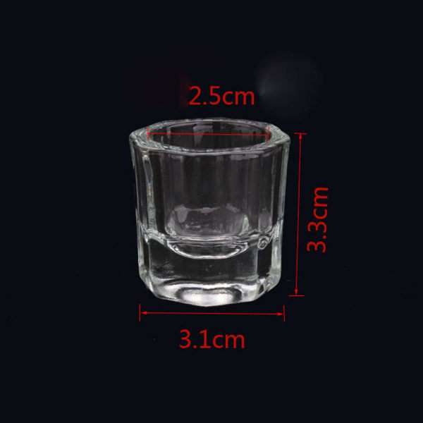 4 Stk Mini Glas Krystal Cup Nail Art Akryl Flydende Pulver