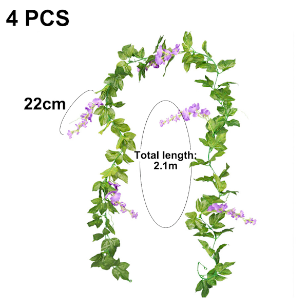 Konstgjorda blommor Wisteria Konstgjord Wisteria Girlang Blomgirlang