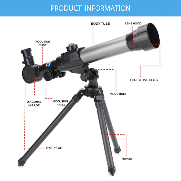 Telescopes for Kids Beginners 60mm HD Refractor Telescope for Astronomy Starter Scope with Tripod